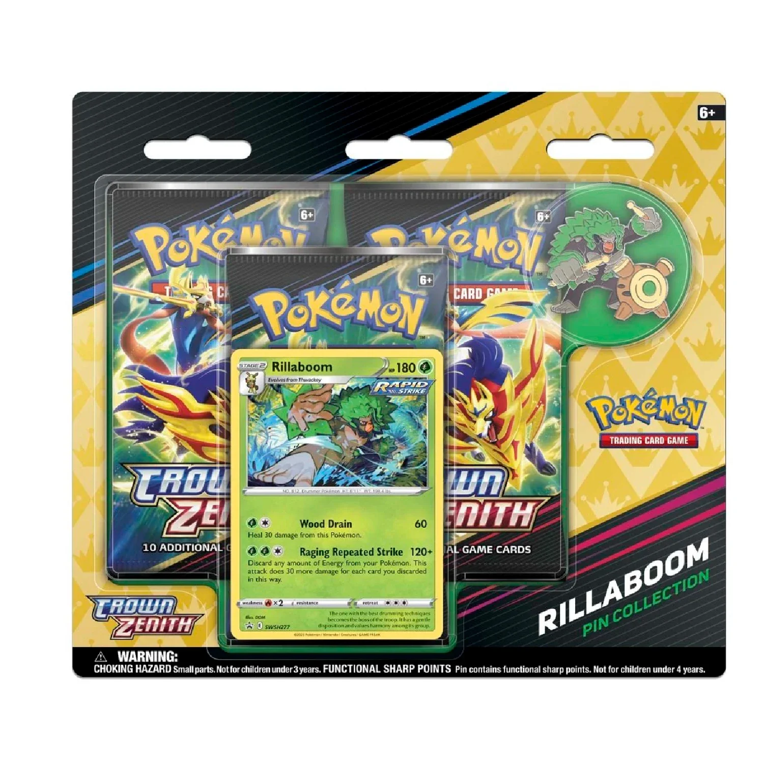 Pokemon TCG: Crown Zenith Pin Collection (Rillaboom)