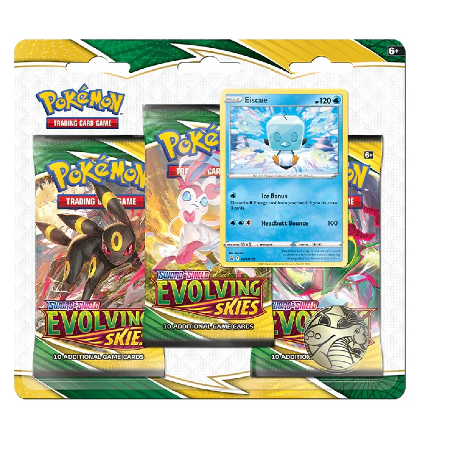 Pokemon TCG: Evolving Skies 3 Pack Blister Eiscue