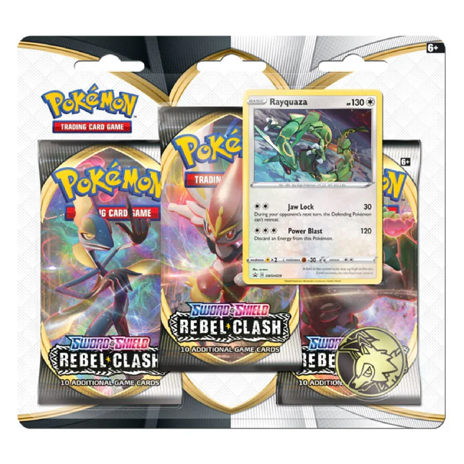 Pokemon TCG: Rebel Clash 3 Pack Blister Rayquaza