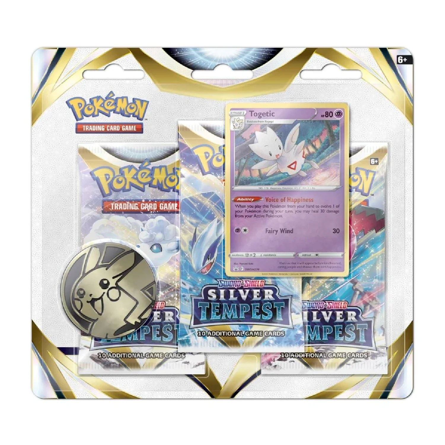 Pokemon TCG: Silver Tempest 3 Booster Packs, Coin & Togetic Promo Card