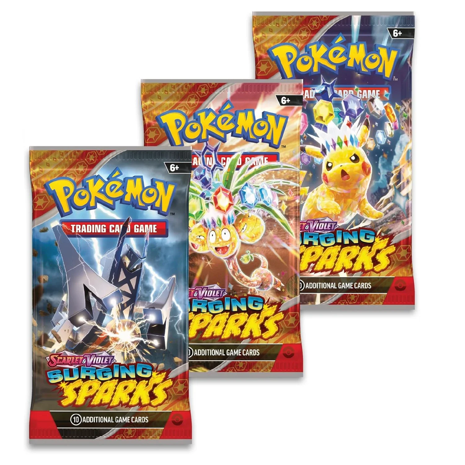 Pokemon TCG: Surging Sparks 3-Pack Blister (Zapdos Promo) - Image 2